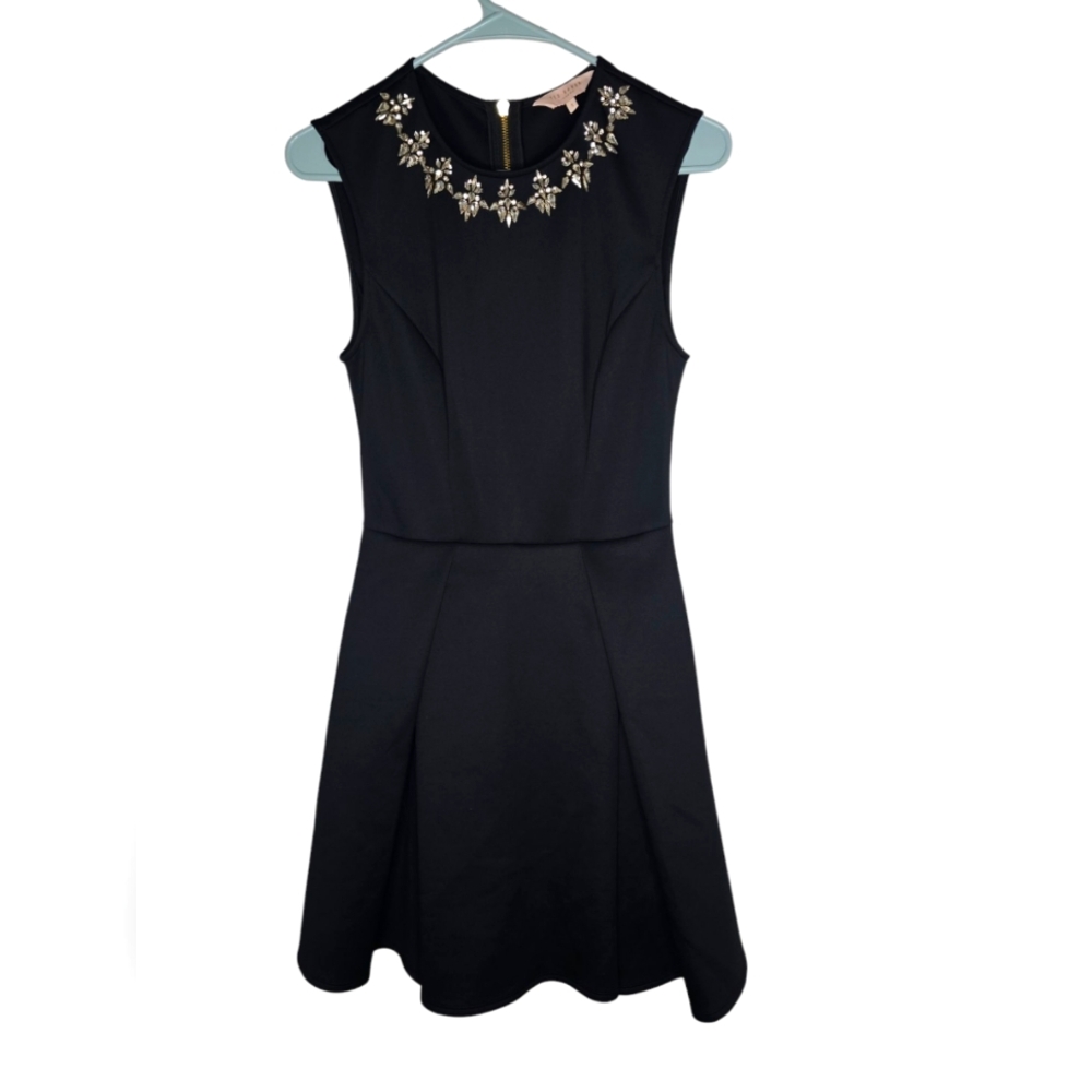 Ted Baker London Joon Skater Dressed Embellished Neckline Fit And Flare 1 US 2-4